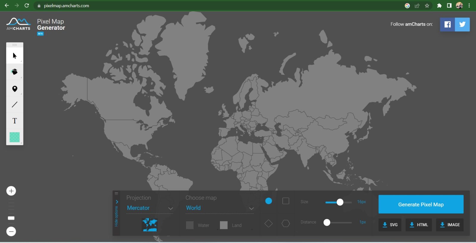 วิธีทำและดาวน์โหลดภาพ แผนที่จังหวัด,ประเทศ โดยใช้ Pixel Map