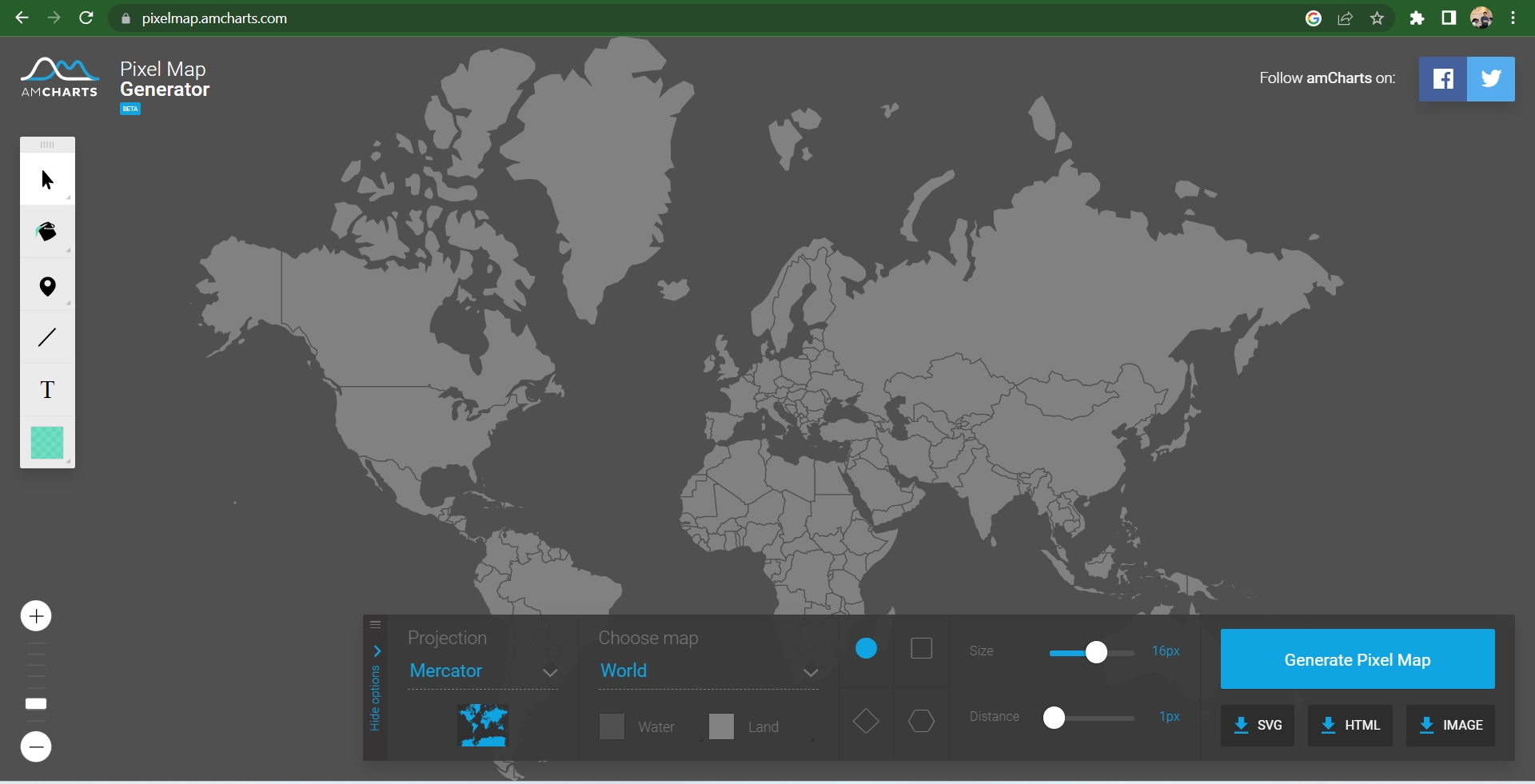 วิธีทำและดาวน์โหลดภาพ แผนที่จังหวัด,ประเทศ โดยใช้ Pixel Map