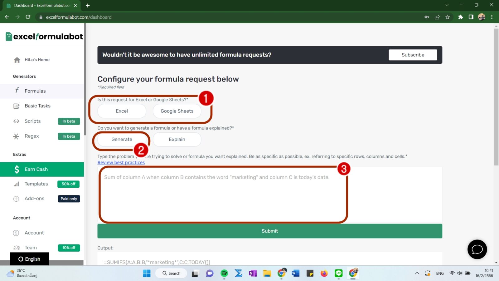  excel google sheets ai excelformulabot