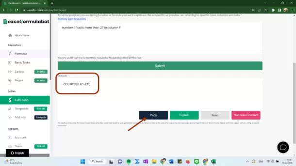 how to excelformulabot ai for excel google sheets 6 | AI | วิธีหาสูตร Excel และ Google sheets โดยใช้ AI อย่าง Excelformulabot