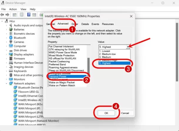 how to highest speed wifi setting 5 | Device manager | วิธีตั้งค่า WiFi ให้มีความเร็วสูงสุด ผ่าน Device manager ของคอมพิวเตอร์