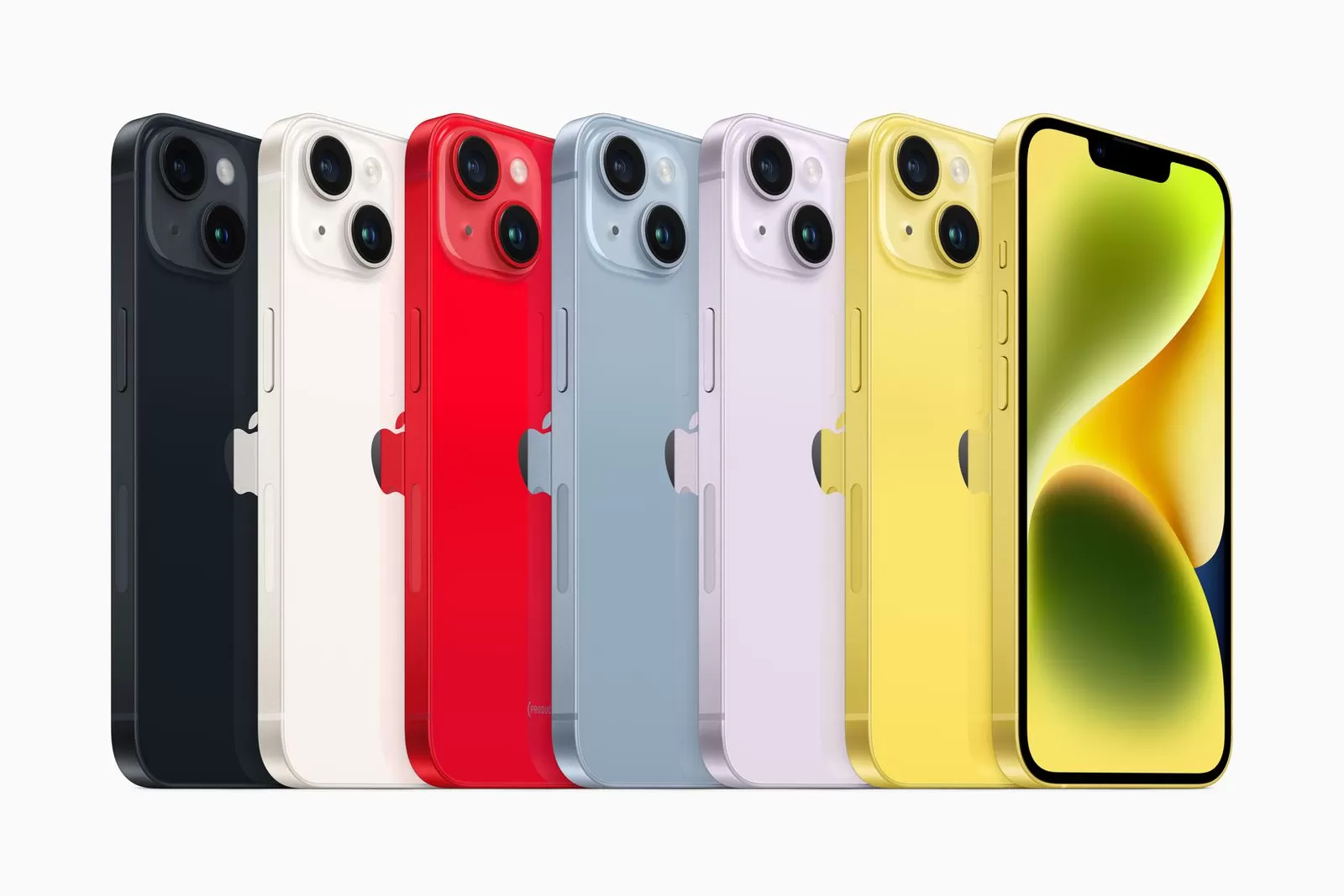 Apple iPhone 14 color lineup | apple | Apple เปิดตัว iPhone 14 และ iPhone 14 Plus สีเหลือง