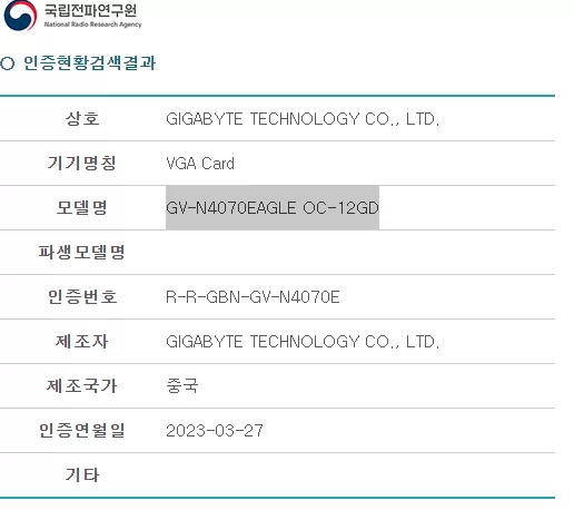 GIGABYTE 4070 | GeForce RTX 4070 | พบเอกสารยืนยัน GeForce RTX 4070 มาพร้อมกับหน่วยความจำขนาด 12GB