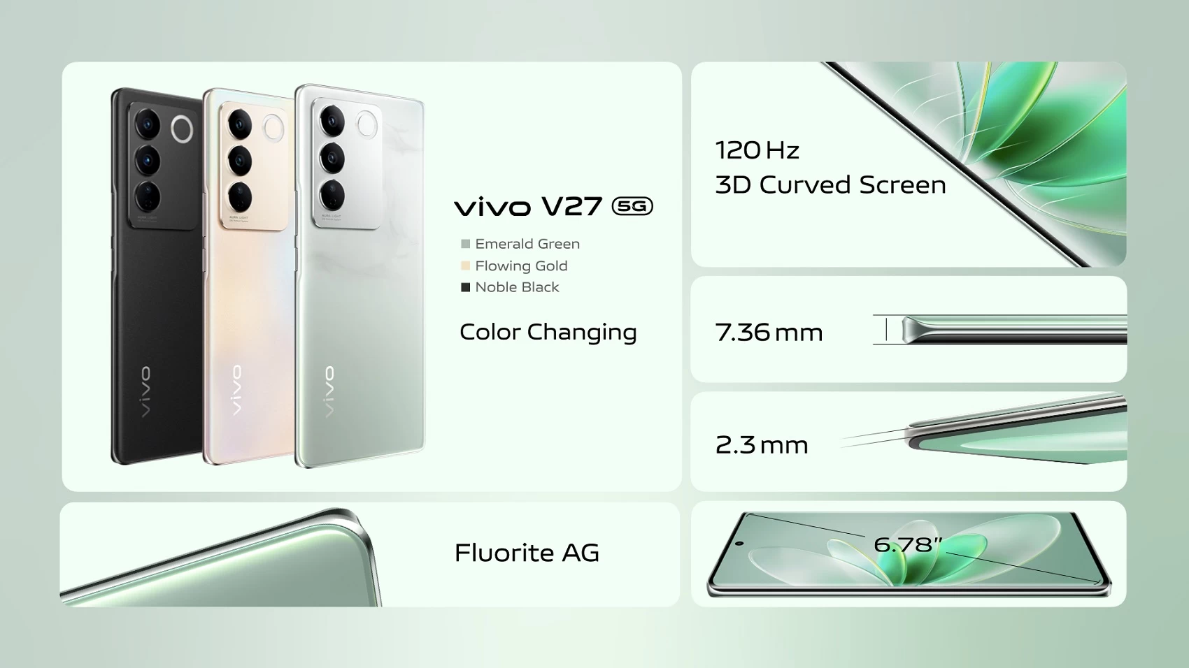 V27 Color Changing | V27 5G | รวมข้อมูล vivo V27 5G ชูฟีเจอร์เด่น ‘Aura Light Portrait ’ ผู้นำพอร์ตเทรตกล้องหน้า-หลัง กับดีไซน์ใหม่ ‘สีเขียวหยก’ ในราคาเริ่มต้น 14,999 บาท