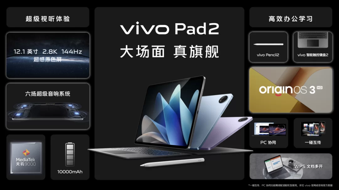 22d7da407acb4310ae0a7a52fcb8c24enoop | Vivo Pad 2 | เปิดตัว Vivo Pad 2 หน้าจอขนาด 12.1 144Hz นิ้วชิปเซ็ต Dimensity 9000 อย่างเป็นทางการ