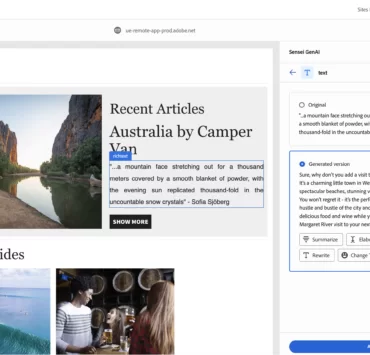 AEM Sites Editor GenAI GenerateResult | Adobe | อะโดบีเปิดตัวบริการใหม่ Sensei GenAI