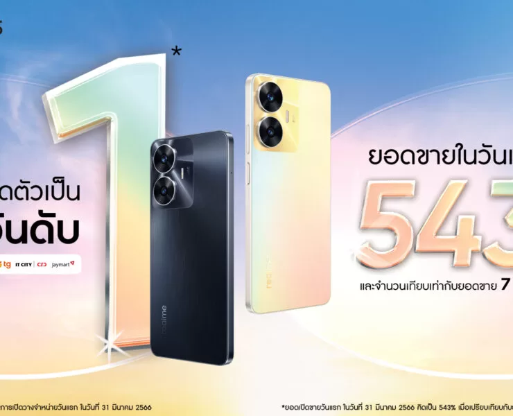 ภาพประกอบข่าว realme C55 ทุบสถิติยอดขายเพิ่มกว่า 500 จากรุ่นก่อน แซงขึ้นชาร์ตสมาร์ตโฟน Best Seller | Com7 | realme C55 ขายดีจัด! ทุบสถิติยอดขายเพิ่มกว่า 500% ขึ้นชาร์ตสมาร์ตโฟนขายดีสุด ทั้งใน Com7, IT City, TGfone และ Jaymart