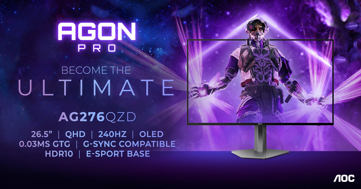 เปิดตัว AGON AG276QZD จอเล่นเกมสเปกโหดขนาด 26.5 นิ้ว 2K, 240Hz ตอบสนองไวสุด ๆ 1 iAPOF4ARc6DsedvN | AGON | เปิดตัว AGON AG276QZD จอเล่นเกมสเปกโหดขนาด 26.5 นิ้ว 2K, 240Hz ตอบสนองไวสุด ๆ