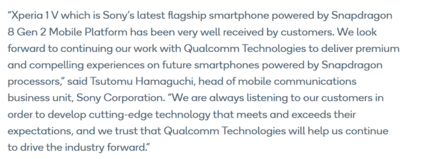 2023 06 23 184610 | Qualcomm | สยบข่าวลือ! SONY ยังทำสมาร์ทโฟนต่ออีกหลายปี Qualcomm เผยเอง