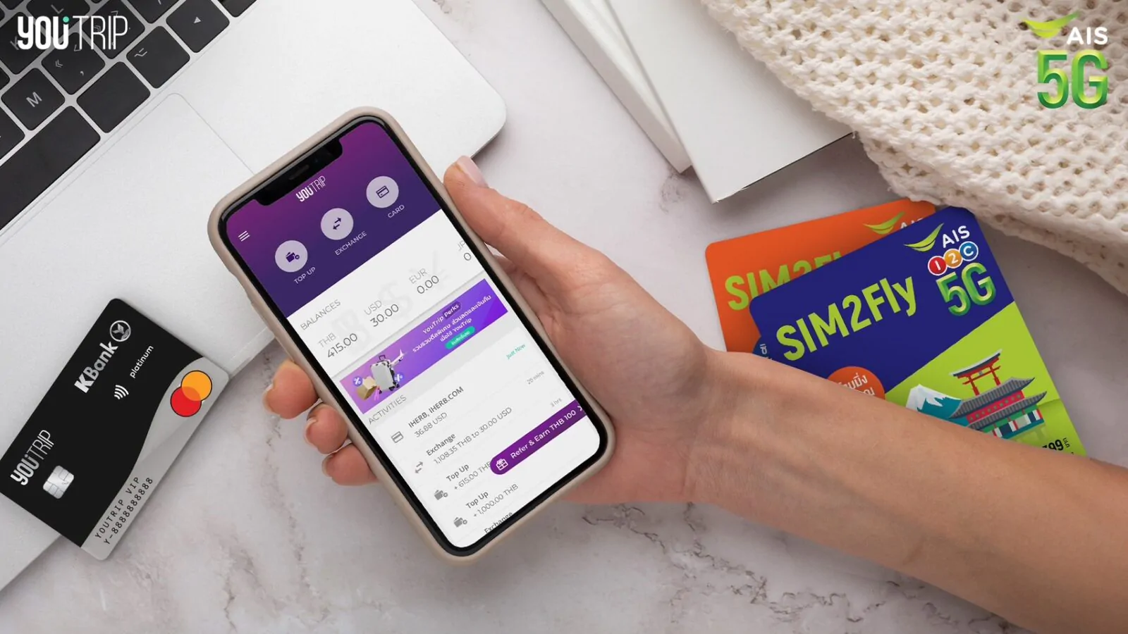 AIS x YouTrip ท่องเที่ยวต่างแดนประหยัดขึ้นด้วยอัตราแลกเปลี่ยนที่ดีกว่า 1 Pic 4 AISxYouTrip | AIS SIM2Fly | AIS x YouTrip ท่องเที่ยวต่างแดนประหยัดขึ้นด้วยอัตราแลกเปลี่ยนที่ดีกว่า