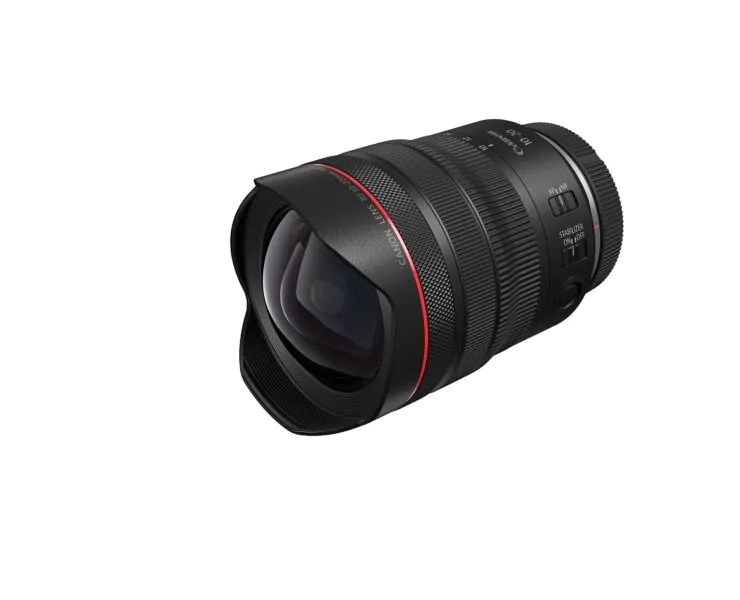Canon announced the RF10 20mm f 4L IS STM Front Slant with cap | แคนนอน | แคนนอน เปิดตัวเลนส์ซูมสำหรับกล้องฟูลเฟรมที่กว้างที่สุดในโลก