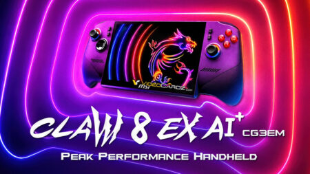 MSI Claw 8 EX AI+ หลุดภาพใหม่ก่อนงาน Computex 2026 มาพร้อมดีไซน์สีม่วงและชิป Intel Arc G-Series